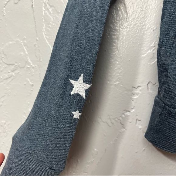 Monrow Stars Gray Pullover Hoodie XS - Picture 7 of 8